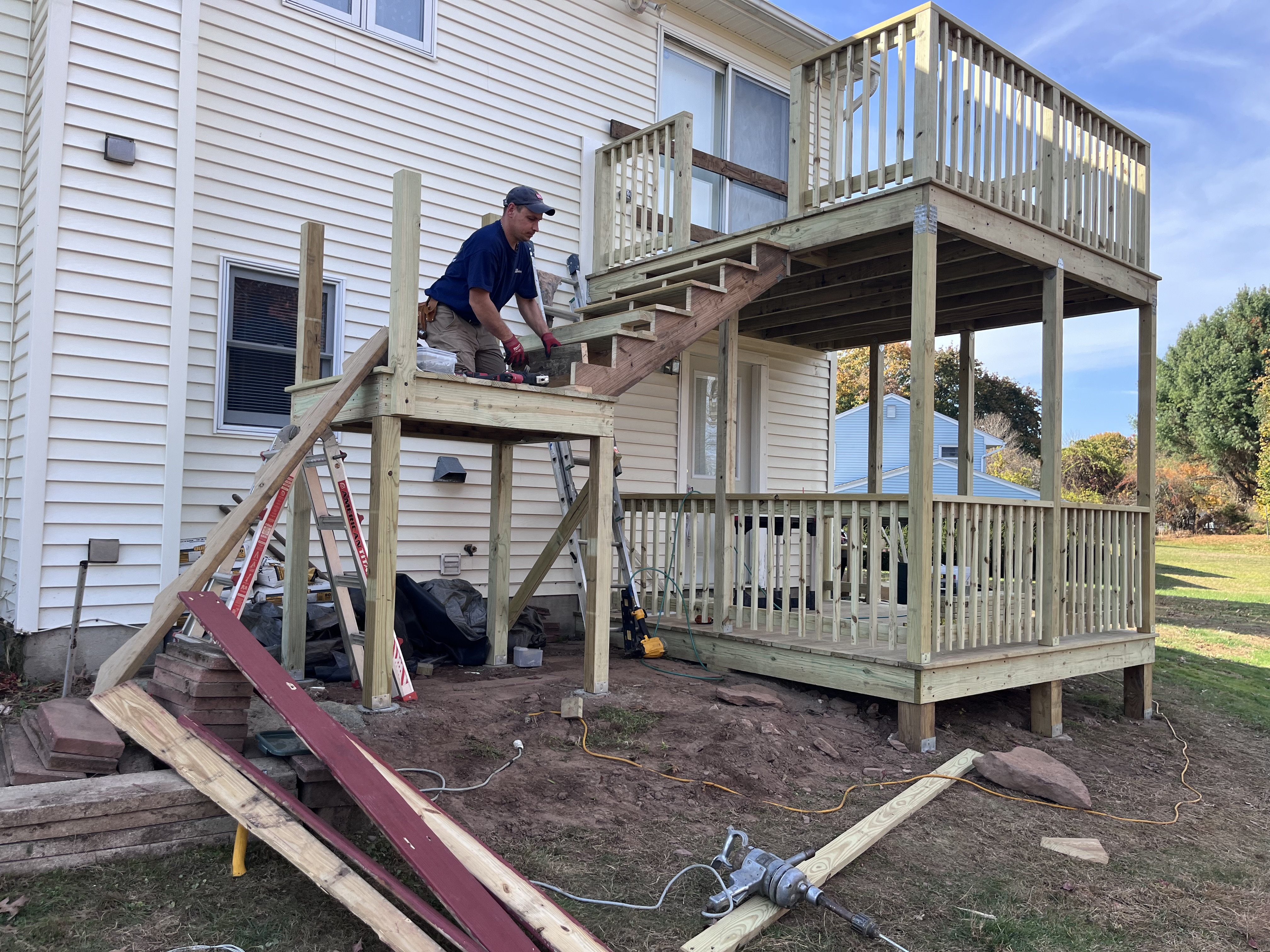 3D Home Improvements crew building a custom deck